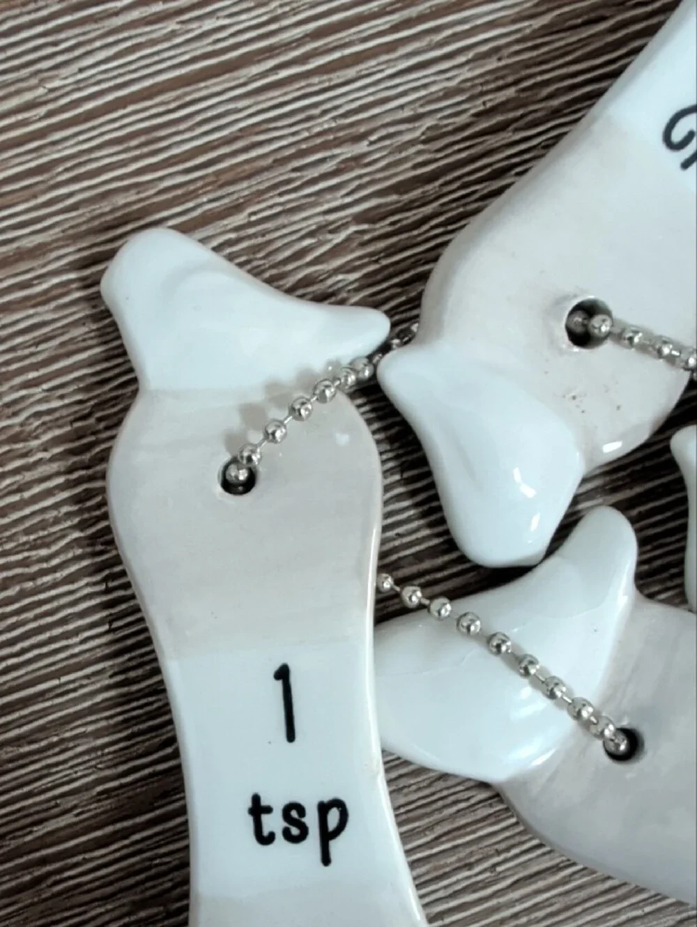 White Ceramic Measuring Spoon Set – 4 Piece Kitchen Baking Spoons